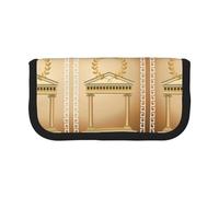 Hgbbdyyjj Antique Building Extra Large Canvas Pencil Case - Dual Zipper Makeup & Stationery Organizer Bag