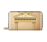 Hgbbdyyjj Antique Building Premium Long Wallet for Men and Women - Zip Wallet in Pu Leather with 12 Card Slots and Coin Pocket