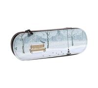 Hgbbdyyjj Birds in The Park On A Snowy Day Personalised Printed Multi-Functional Waterproof Pen Pouch Cosmetic Bag with Flap Design