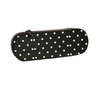 Hgbbdyyjj Black and White Polka Dot Personalised Printed Multi-Functional Waterproof Pen Pouch Cosmetic Bag with Flap Design