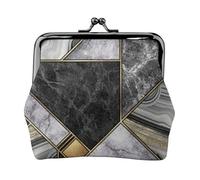 Hgbbdyyjj Black Marble Texture Gold Personalised Unisex Printed Coin Purse - Premium Microfibre Leather Wallet With Snap Closure