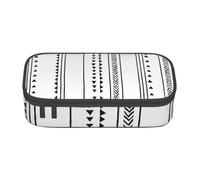 Hgbbdyyjj Boho Triangle Stripes Personalised Printed Large Capacity Compartment Multifunctional Stationery Pencil Case