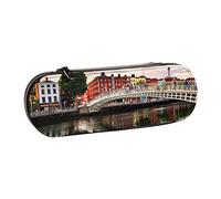 Hgbbdyyjj Bridge Sunset River Landscape Personalised Printed Multi-Functional Waterproof Pen Pouch Cosmetic Bag with Flap Design