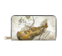 Hgbbdyyjj Butterfly and Cello Premium Long Wallet for Men and Women - Zip Wallet in Pu Leather with 12 Card Slots and Coin Pocket