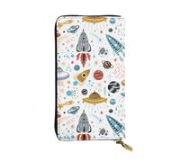 Hgbbdyyjj Cartoon Rockets Premium Long Wallet For Women - Pu Leather Zip Around Purse With 12 Card Slots & Coin Pocket