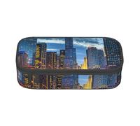 Hgbbdyyjj Chicago Illinois USA Personalised Printed Large Capacity Compartment Multifunctional Stationery Pencil Case