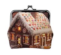 Hgbbdyyjj Christmas Like Village House Personalised Unisex Printed Coin Purse - Premium Microfibre Leather Wallet With Snap Closure