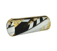 Hgbbdyyjj Cinema Clapboard and Popcorn Personalised Printed Multi-Functional Large Capacity Round Leather Stationery Storage Bag