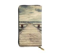 Hgbbdyyjj Coastal Pier Premium Long Wallet For Women - Pu Leather Zip Around Purse With 12 Card Slots & Coin Pocket