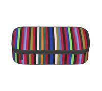 Hgbbdyyjj Colored Stripes Personalised Printed Large Capacity Compartment Multifunctional Stationery Pencil Case