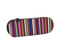 Hgbbdyyjj Colored Stripes Personalised Printed Multi-Functional Waterproof Pen Pouch Cosmetic Bag with Flap Design