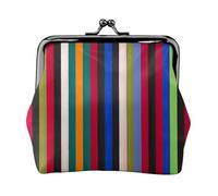 Hgbbdyyjj Colored Stripes Personalised Unisex Printed Coin Purse - Premium Microfibre Leather Wallet With Snap Closure