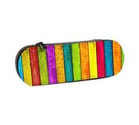 Hgbbdyyjj Colored Wooden Board Personalised Printed Multi-Functional Waterproof Pen Pouch Cosmetic Bag with Flap Design