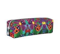 Hgbbdyyjj Colorful Ladybird Crossgrain PVC Leather Pencil Case - Printed Zipper Organizer for Pens & Small Items