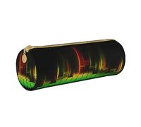 Hgbbdyyjj Cool Music Sound Personalised Printed Multi-Functional Large Capacity Round Leather Stationery Storage Bag