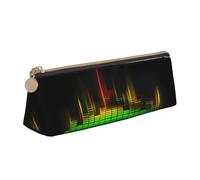 Hgbbdyyjj Cool Music Sound Personalised Printed Multi-Functional Large Capacity Triangular Leather Stationery Storage Bag