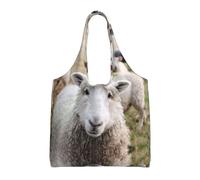 Hgbbdyyjj Cute Sheep Lamb Personalised Multi Scene Fashion Casual With Zipper Shopping Bag Tote Beach Bag Commuter Bags