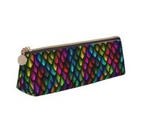 Hgbbdyyjj Dragon Scale Personalised Printed Multi-Functional Large Capacity Triangular Leather Stationery Storage Bag
