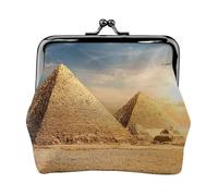 Hgbbdyyjj Egyptian Pyramid In Desert Personalised Unisex Printed Coin Purse - Premium Microfibre Leather Wallet With Snap Closure
