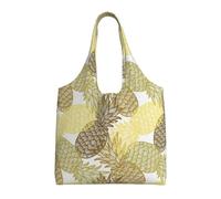 Hgbbdyyjj Exotic Tropical Pineapples Personalised Multi Scene Fashion Casual With Zipper Shopping Bag Tote Beach Bag Commuter Bags