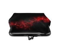 Hgbbdyyjj Explosion Burst Red Black Personalised Unisex Printed Coin Purse - Premium Microfibre Leather Wallet With Snap Closure