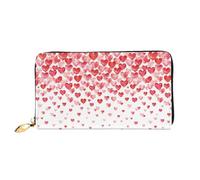 Hgbbdyyjj Falling Red Hearts Premium Long Wallet For Men And Women - Zip Wallet In Pu Leather With 12 Card Slots And Coin Pocket