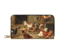 Hgbbdyyjj Farm Chickens Premium Long Wallet For Men And Women - Zip Wallet In Pu Leather With 12 Card Slots And Coin Pocket