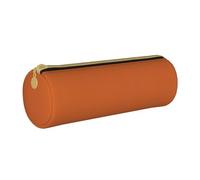 Hgbbdyyjj Fire Brick Red Personalised Printed Multi-Functional Large Capacity Round Leather Stationery Storage Bag