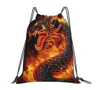 Hgbbdyyjj Fire Chinese Dragon Drawstring Gym Backpack - Water-Resistant Lightweight Sack For Sports & Travel