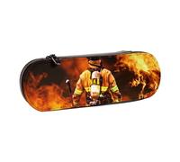 Hgbbdyyjj Firefighter Fireman Flame Personalised Printed Multi-Functional Waterproof Pen Pouch Cosmetic Bag with Flap Design
