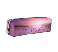 Hgbbdyyjj Flamingos Crossgrain PVC Leather Pencil Case - Printed Zipper Organizer for Pens & Small Items