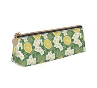 Hgbbdyyjj Fresh Lemon Personalised Printed Multi-Functional Large Capacity Triangular Leather Stationery Storage Bag