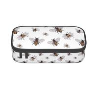 Hgbbdyyjj Funny Bees Personalised Printed Large Capacity Compartment Multifunctional Stationery Pencil Case