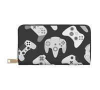 Hgbbdyyjj Game Controller Premium Long Wallet for Men and Women - Zip Wallet in Pu Leather with 12 Card Slots and Coin Pocket