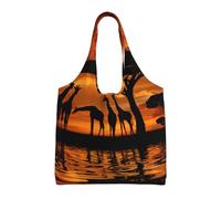 Hgbbdyyjj Giraffe Under The Tree In Africa Personalised Multi Scene Fashion Casual With Zipper Shopping Bag Tote Beach Bag Commuter Bags