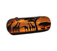 Hgbbdyyjj Giraffe Under The Tree in Africa Personalised Printed Multi-Functional Waterproof Pen Pouch Cosmetic Bag with Flap Design