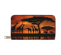 Hgbbdyyjj Giraffe Under The Tree in Africa Premium Long Wallet for Men and Women - Zip Wallet in Pu Leather with 12 Card Slots and Coin Pocket