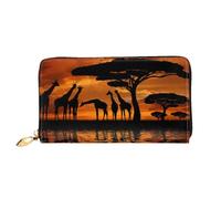 Hgbbdyyjj Giraffe Under The Tree In Africa Premium Long Wallet For Men And Women - Zip Wallet In Pu Leather With 12 Card Slots And Coin Pocket