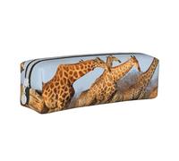 Hgbbdyyjj Giraffes Family Crossgrain PVC Leather Pencil Case - Printed Zipper Organizer for Pens & Small Items