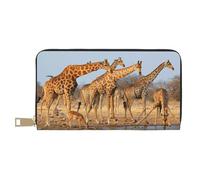 Hgbbdyyjj Giraffes Family Premium Long Wallet for Men and Women - Zip Wallet in Pu Leather with 12 Card Slots and Coin Pocket