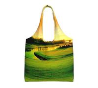 Hgbbdyyjj Golf Course Personalised Multi Scene Fashion Casual With Zipper Shopping Bag Tote Beach Bag Commuter Bags