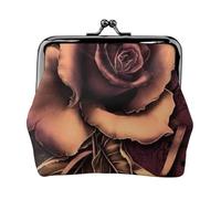 Hgbbdyyjj Gothic Rose Personalised Unisex Printed Coin Purse - Premium Microfibre Leather Wallet With Snap Closure