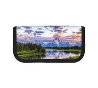 Hgbbdyyjj Grand Teton National Park Extra Large Canvas Pencil Case - Dual Zipper Makeup & Stationery Organizer Bag