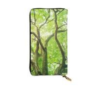 Hgbbdyyjj Green Camphor Tree Premium Long Wallet For Women - Pu Leather Zip Around Purse With 12 Card Slots & Coin Pocket