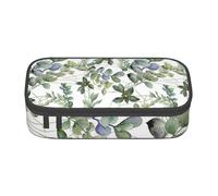 Hgbbdyyjj Green Eucalyptus Leaves Personalised Printed Large Capacity Compartment Multifunctional Stationery Pencil Case