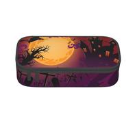 Hgbbdyyjj Happy Halloween Personalised Printed Large Capacity Compartment Multifunctional Stationery Pencil Case