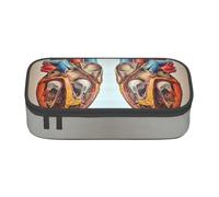 Hgbbdyyjj Human Anatomy Heart Chart Personalised Printed Large Capacity Compartment Multifunctional Stationery Pencil Case