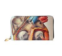 Hgbbdyyjj Human Anatomy Heart Chart Premium Long Wallet For Men And Women - Zip Wallet In Pu Leather With 12 Card Slots And Coin Pocket