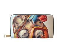 Hgbbdyyjj Human Anatomy Heart Chart Premium Long Wallet for Men and Women - Zip Wallet in Pu Leather with 12 Card Slots and Coin Pocket