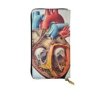 Hgbbdyyjj Human Anatomy Heart Chart Premium Long Wallet For Women - Pu Leather Zip Around Purse With 12 Card Slots & Coin Pocket